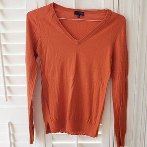 The Limited, Orange V-Neck Sweater